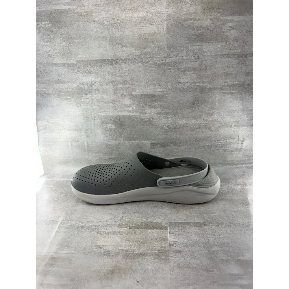 Crocs LiteRide Clog Men Sz 11 Slate Grey Almost White Comfort Shoes 204592
